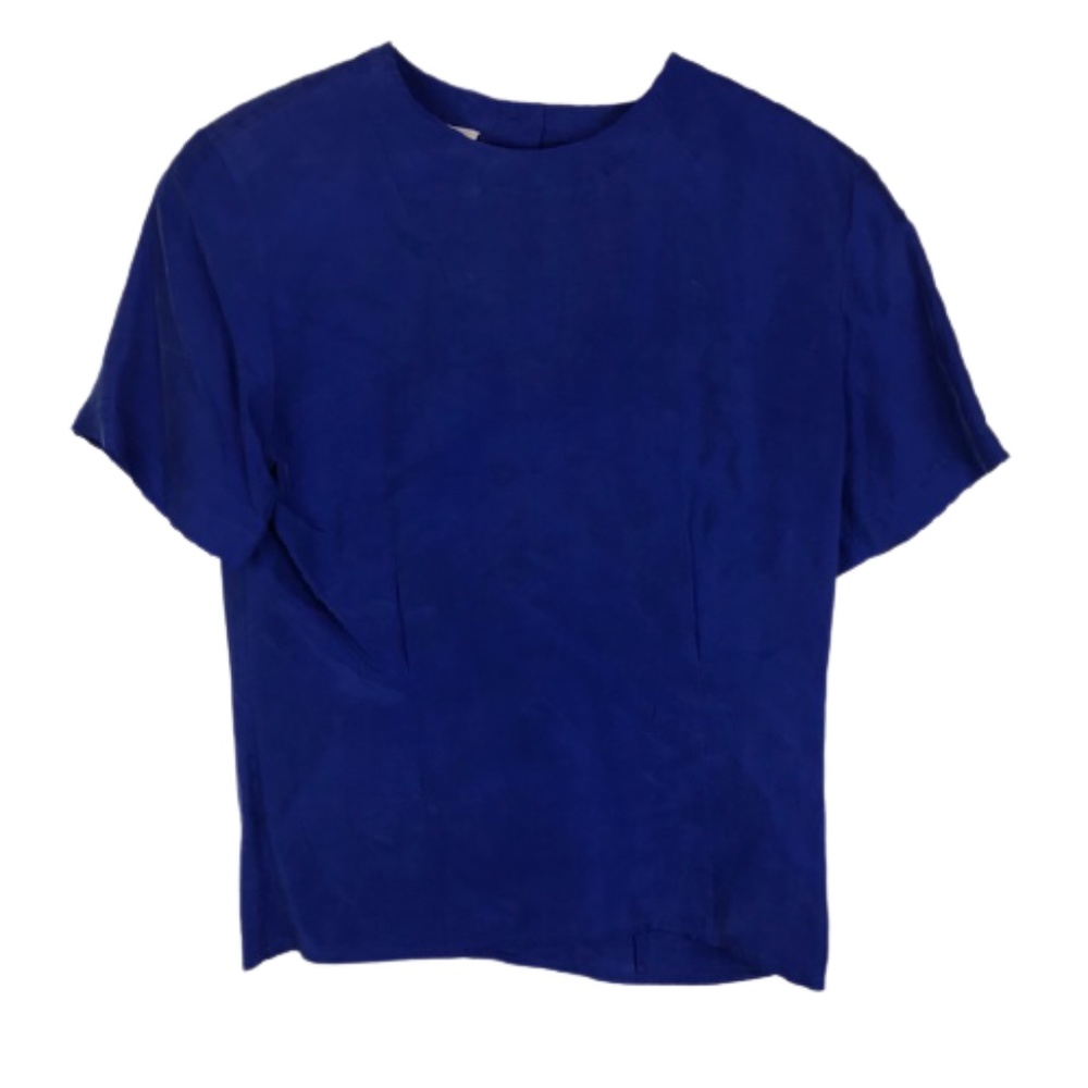Jones New York Vintage 100% Silk Shell Blue Size 4